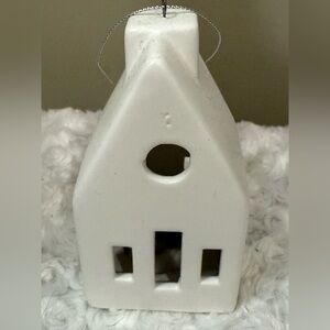 White Ceramic House Ornament